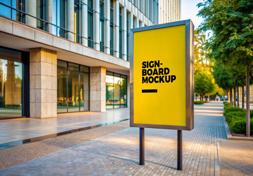 Standing Signboard Mockup Template