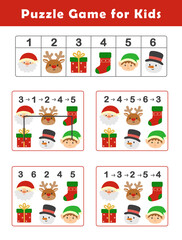 Christmas activity sheet. Draw Lines According to the Numbers. Puzzle Game for Children. Preschool Worksheet Activity for Kids. Educational Game.