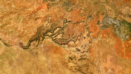 4K Dutton River in Queensland Australia Map, High Resolution Satellite View With No Border, Widescreen 4K Resolution
