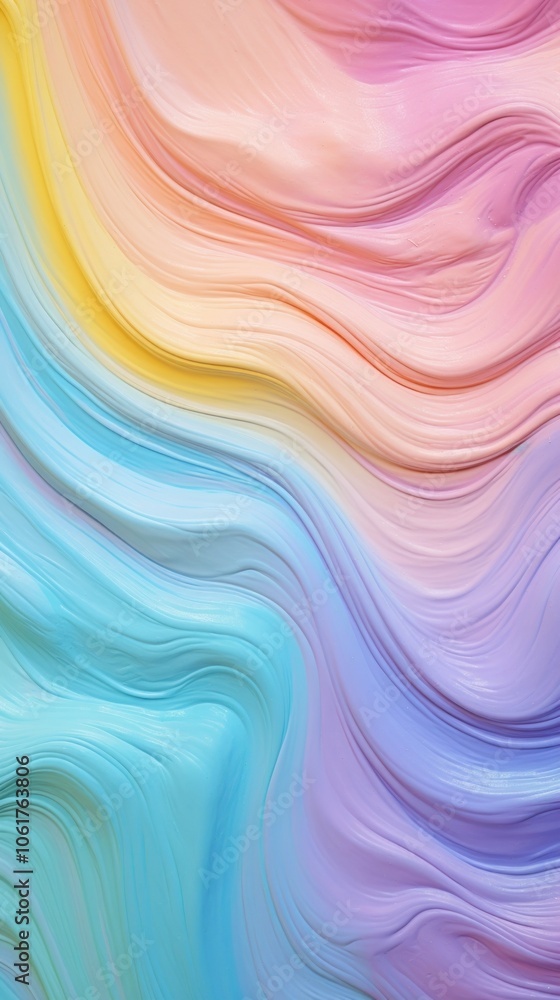 Poster pastel rainbow paint with some paint on it abstract graphics pattern.