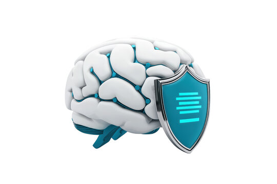 Brain Security Concept with Shield Protection
