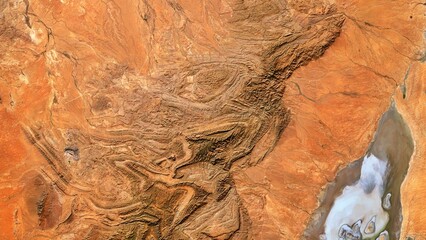 4K Vulkathunha Gammon Ranges National Park South Australia Map, High Resolution Satellite View With No Border, Widescreen 4K Resolution