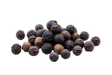 Obraz premium Black Peppercorns Piled on a White Background