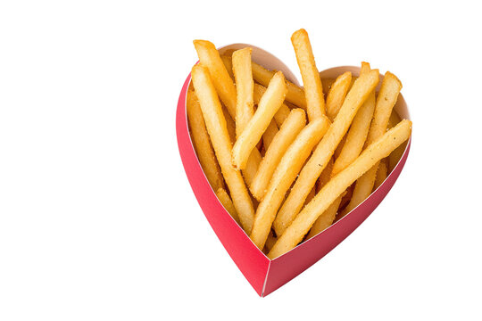 Heart-shaped Box of Crispy French Fries