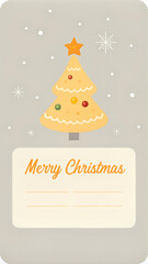 Naklejka premium Festive christmas card with decorative tree and star