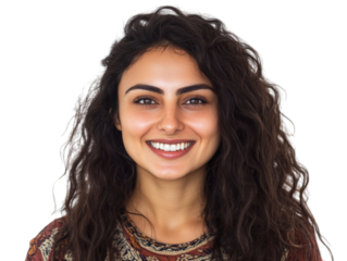 smiling Arab middle eastern woman isolated PNG