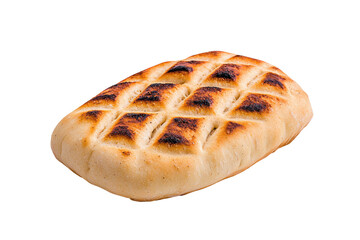 Freshly Baked Flatbread on a White Background