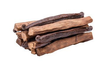 Natural Vanilla Pods on a White Background