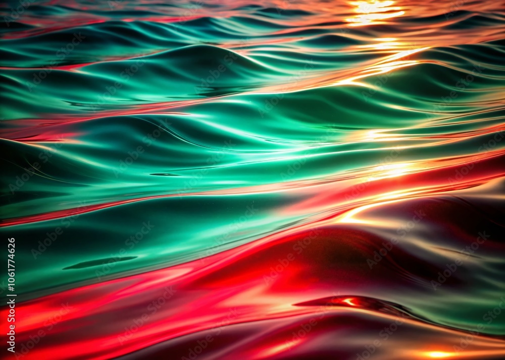 Poster elegant abstract background of soft flowing waves in red and green for design and digital projects