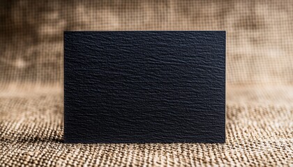 Fototapeta premium Elegant Embossed Business Card on Linen Tablecloth | Quality and Sophistication