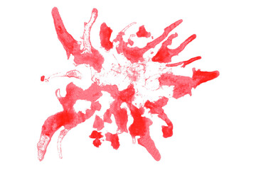 Red splash stains on transparent background