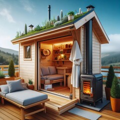 138 Tiny House with a Sauna Incorporates a small sauna for relax