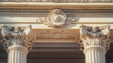 Architectural details of a grand entrance background