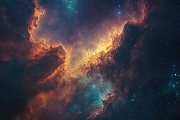 Fototapeta premium A Cosmic Landscape of Nebulas and Stars