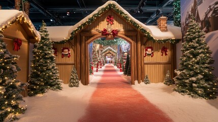 Beautifully designed entrance to a holiday-themed exhibition background