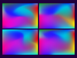 Fototapeta premium Vibrant Dynamic Gradient Vector Background Set