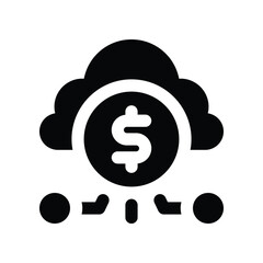 cloud computing icon. vector glyph icon for your website, mobile, presentation, and logo design.