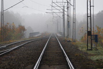 RAILWAY TRANSPORT - Railroad infrastructure in the misty