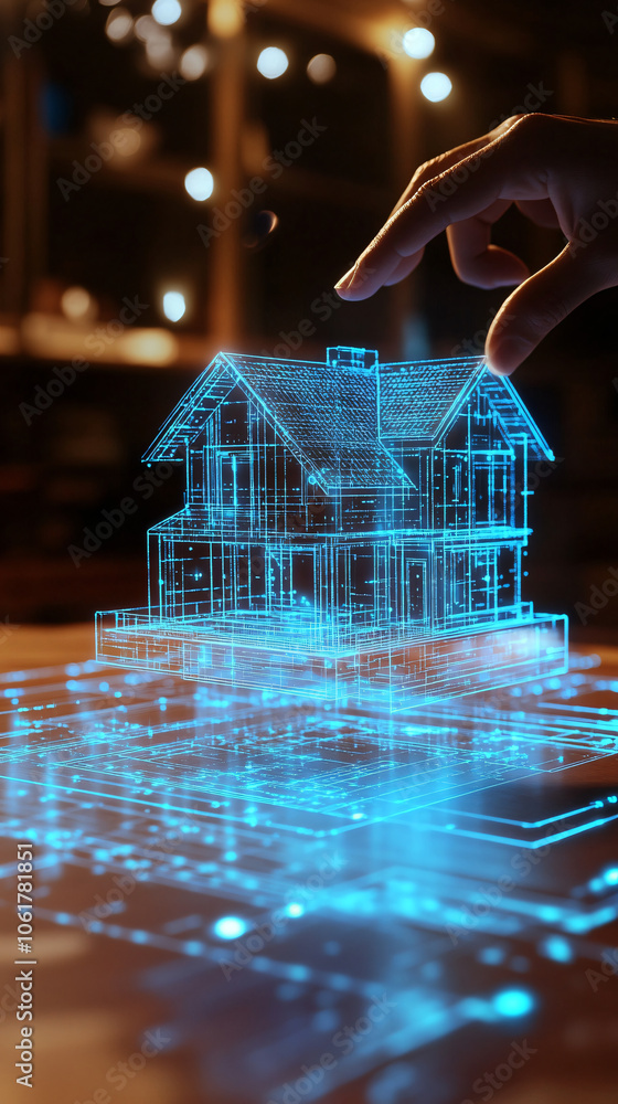 Aufkleber expert is utilizing augmented reality technology to engage with a 3d model of a home