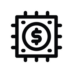 chip icon. vector line icon for your website, mobile, presentation, and logo design.