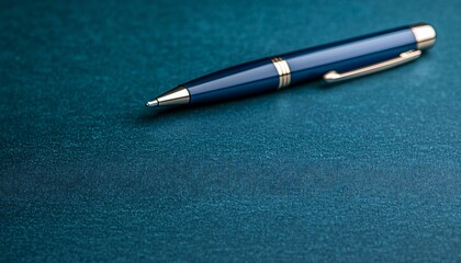 Precision Planning: Close-up of Elegant Pen poised over Notepad with Ink and Paper Textures.