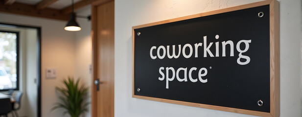Modern coworking space interior with natural lighting and contemporary design