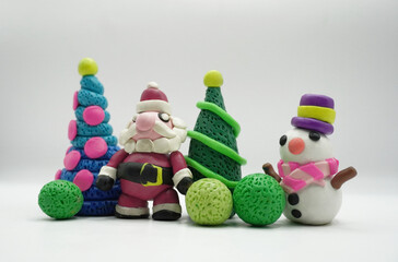 Christmas, Clay, Santa Claus, Christmas Tree, Snowman, Learn, Colorful, Bright, Mold, Toys, White, Red, Yellow, Green, Blue, Purple, Orange, Children, Hands, Kid