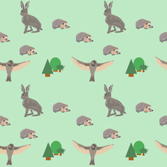 a seamless pattern with animals