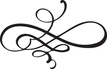 Vector calligraphy element flourish. Hand drawn divider for page decoration and frame design illustration swirl ornament. Decorative for wedding cards and invitations