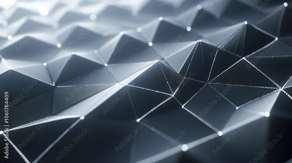 Poster subtle geometric patterns with glowing edges, creating a clean, modern business background