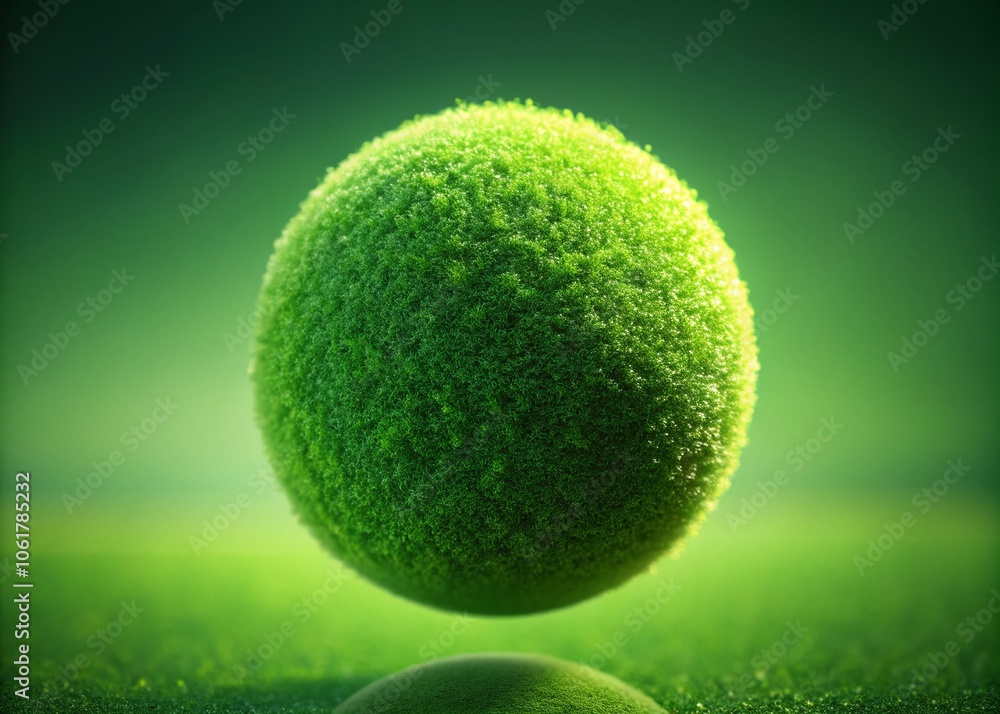 Poster gradient sphere circle on grainy green background - abstract geometric shape with noise texture for 