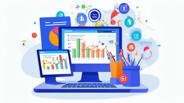 Digital Marketing Strategy on a Computer Screen