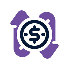 money flow icon. vector dual tone icon for your website, mobile, presentation, and logo design.