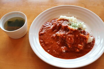 Japanese style red curry rice in Tokyo, Japan