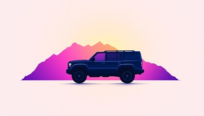 Fototapeta premium Modern Family SUV Illustration: Spaciousness and Practicality in Simple Design
