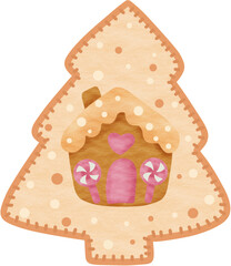 Christmas Ornament card celebration celebrating Xmas gift present deer Santa gingerbread cookies ginger bread an ginger house Christmas trees holiday greeting season card print  cookies 