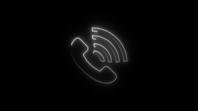 recommend clip art: Neon glowing call icon on black background.Glowing Simple telephone call symbol isolated on black background. Neon telephone call icon, button, sign. neon contact icon phone mobile call icon.