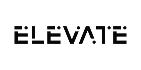 Typography Text Elevate Logo Design Inspiration. 