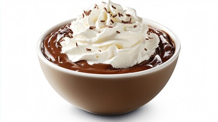 Delicious Chocolate Pudding with Whipped Cream and Chocolate Sprinkles