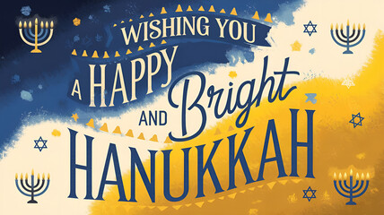 Obraz premium wishing you a happy and bright hanukkah