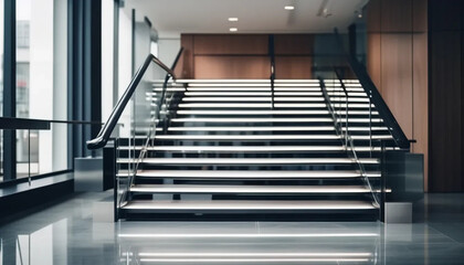 Staircase in modern office, ai