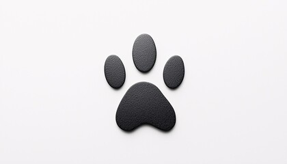 Minimalist Cat Paw Print Design on Plain Background - Modern Monochrome Graphic Art