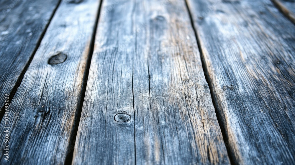 Poster A close-up view of a weathered wooden surface showcasing intricate grain patterns and texture in natural lighting