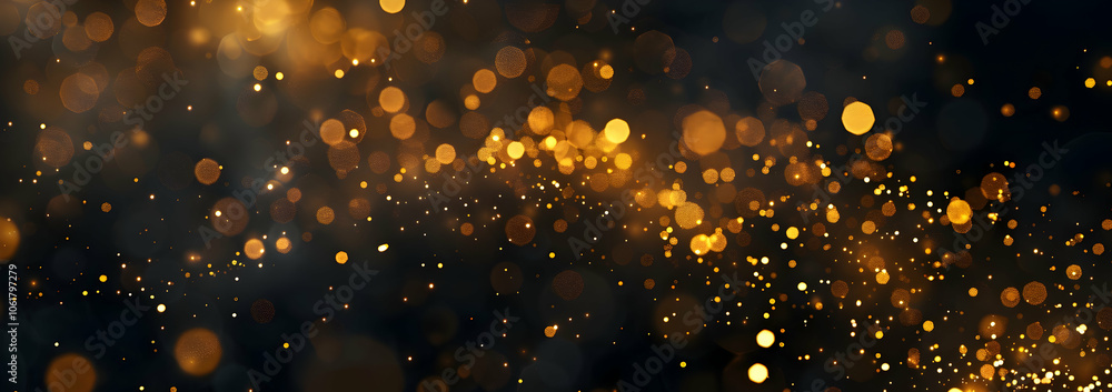Poster a dark background with blurred lights and bokeh, creating an atmosphere of magic and fantasy