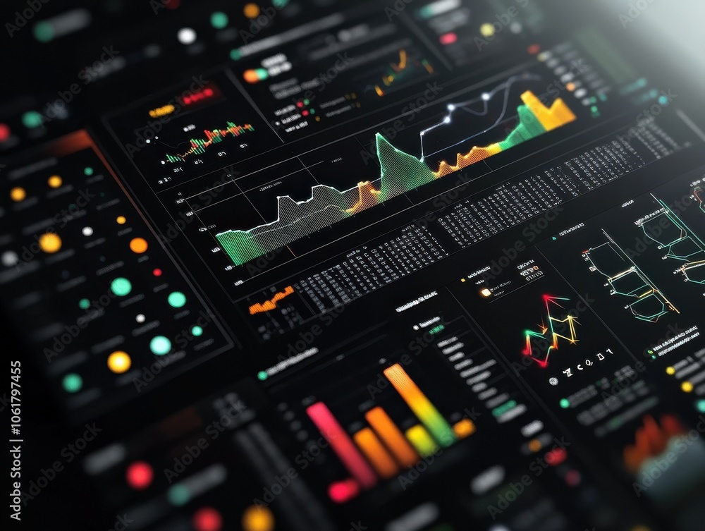  sleek digital dashboard interface displaying real-time data analytics and visualizations for informe
