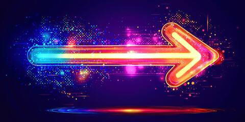 Obraz premium A colorful arrow pointing to the right