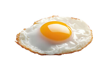 Deliciously cartoonish fried egg with yolk isolated on white background