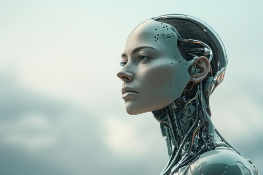 Artificial intelligence futuristic looking adult.