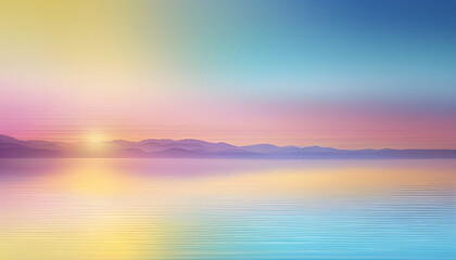 Obraz premium Background with a pastel gradient between light blue and pale yellow. The detailed pattern resembles light reflecting off water.