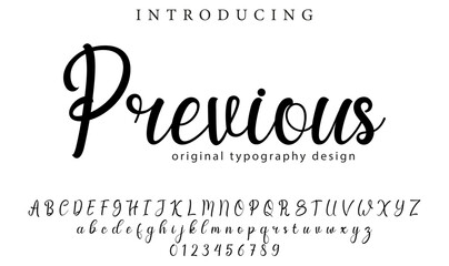 Previous Font Stylish brush painted an uppercase vector letters, alphabet, typeface